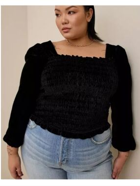 Torrid Black Velvet Crop Top